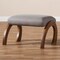 Baxton Studio Sandrine Grey Upholstered Walnut Brown Finished Wood Ottoman 148-8223 - alternate 3